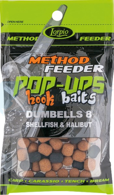 LORPIO DUMBELLS pływający Shellfish & Halibut 8x10mm 15g  - Przyneta Method Feeder POP-UPS