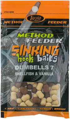 LORPIO DUMBELLS SHELLFISH & VANILLA 7x10mm 20g  - Przyneta Method Feeder SINKING Hook Baits