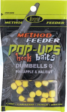 LORPIO DUMBELLS pływający Pineapple & Halibut 8x10mm 15g  - Przyneta Method Feeder POP-UPS