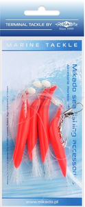MIKADO ZESTAW MORSKI - HAIR TUBE RIG - hak 3/0 (RED/WHITE)