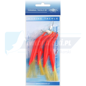 MIKADO ZESTAW MORSKI - HAIR TUBE RIG - hak 3/0 (red/yellow)